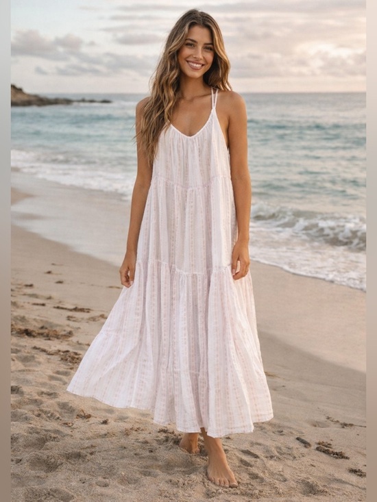 9seed Dresses & Skirts - 9SEED Tiered Midi Dress Swim Cover P/S